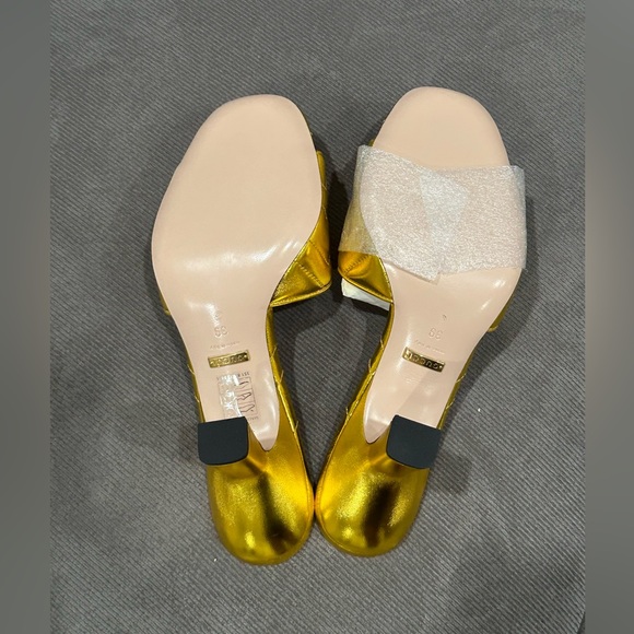 Gucci Double G Crystal Leather Slide Sandal - Picture 7 of 12